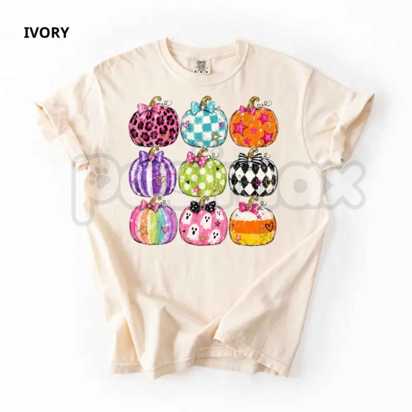 Comfort Colors® Preppy Halloween Pumpkin T-Shirt – Colorful Coquette Aesthetic Graphic Tee, Vintage Spooky Season Unisex Top