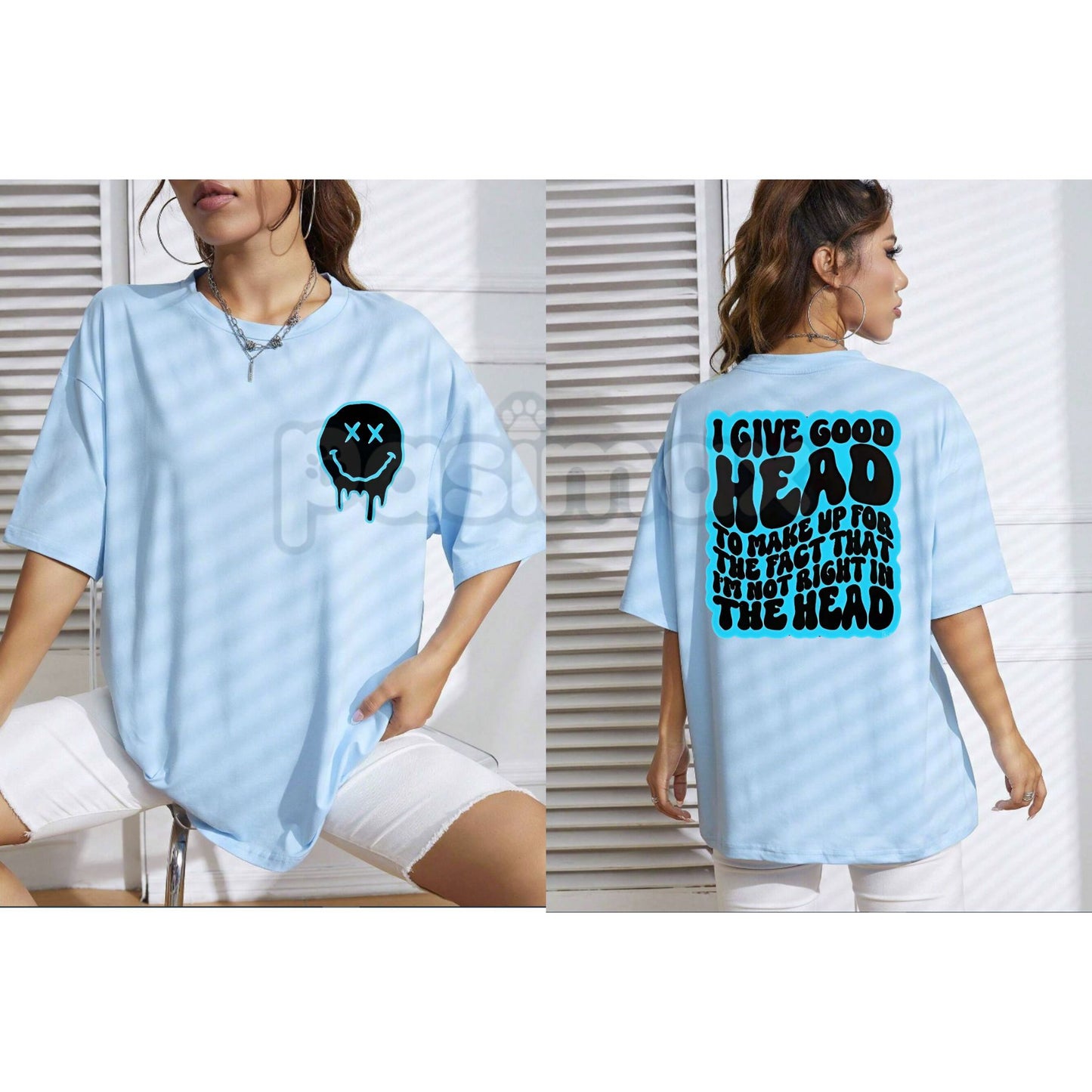 "Not Right in the Head" Funny Sarcastic T-Shirt - Retro Wavy Lettering Graphic Tee, Cute Sarcasm Humor Shirt, Trendy Aesthetic Casual Top, Mental Health Humor Apparel, Witty Sassy Graphic Tee