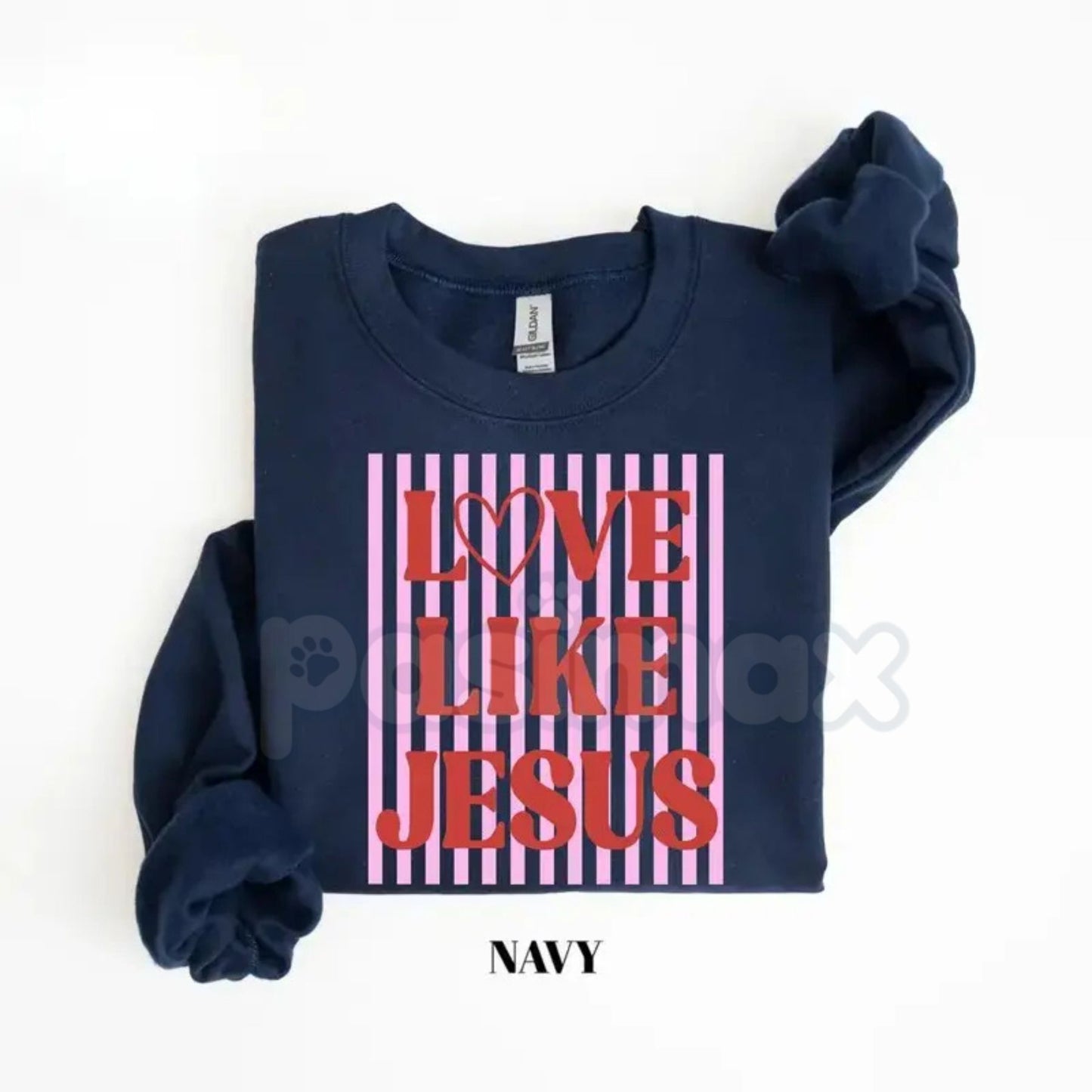 Love Like Jesus Sweatshirt | Trendy Preppy Pink & Red Valentine Shirt | Christian Valentine's Day Crewneck | Jesus Love Graphic Jumper | Retro Faith-Based Pullover | Aesthetic Gospel Heart Shirt