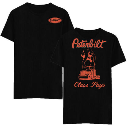 Peterbilt "Class Pays" Tee - Unisex Cotton Trucking Enthusiast Shirt, Official Brand Apparel