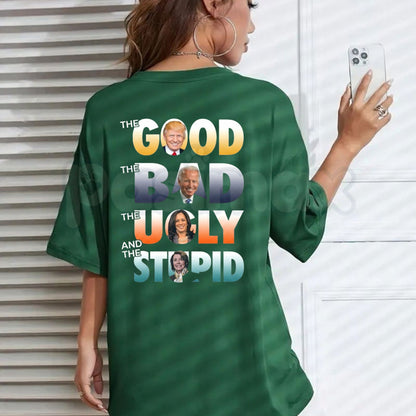Funny The Good Trump The Bad Biden The Good The Bad The Ugly Lightweight Cotton T-Shirt