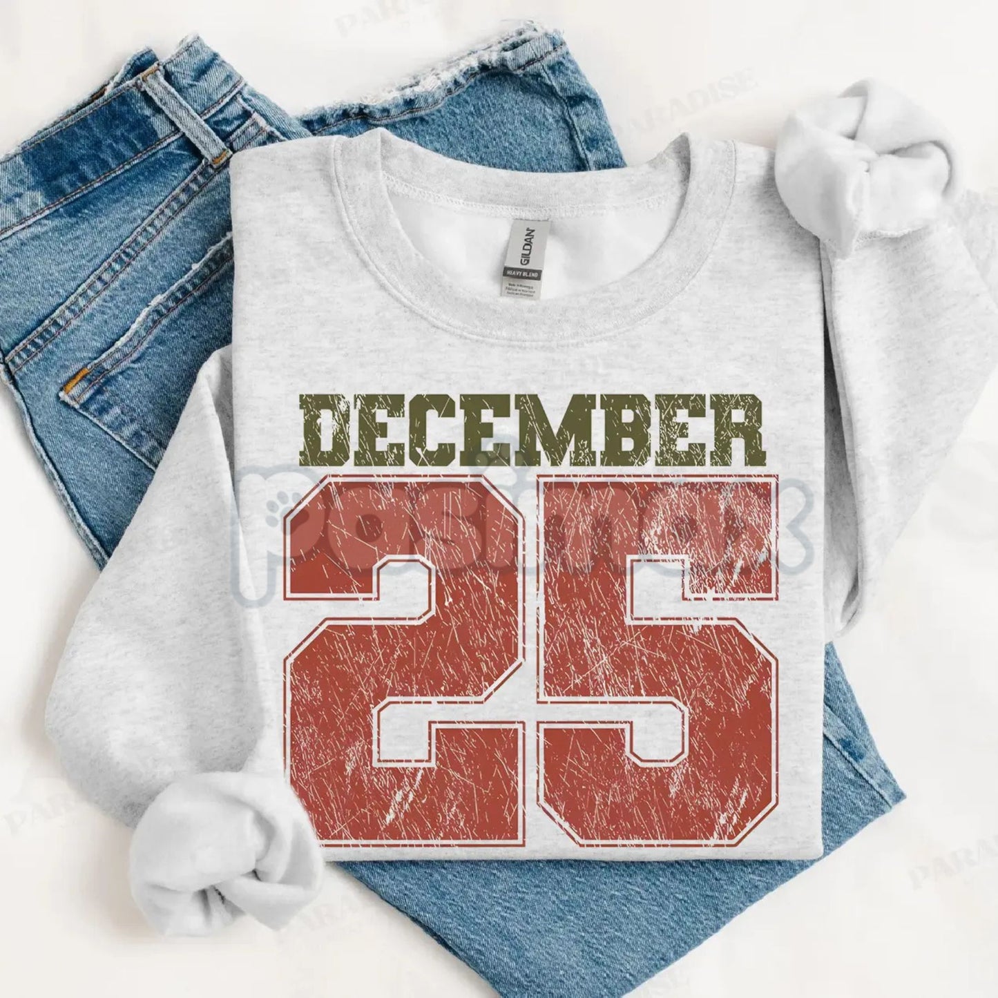 Retro December 25th Christmas Sweatshirt – Vintage Holiday Clothing Crewneck for Women
