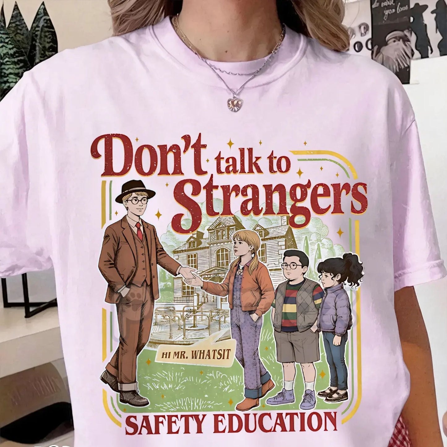 Comfort Colors® 'Don't Talk To Strangers' T-Shirt – Funny Retro Sarcastic Tee, Vintage True Crime Aesthetic Shirt, Humorous Introvert Gift