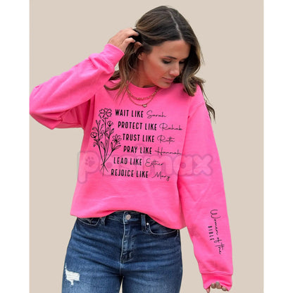 Women of the Bible Sweatshirt | Biblical Heroines Names Crewneck | Christian Woman Heritage Jumper | Aesthetic Faith Based Gift | Religious Femininity Pullover