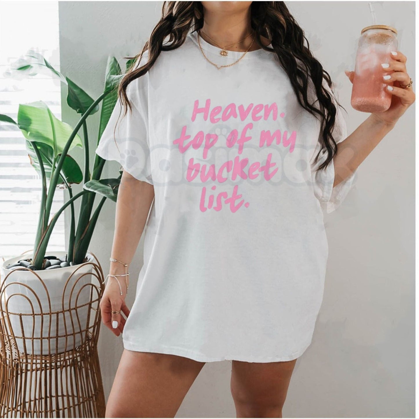 Comfort Colors® "Heaven: Top of My Bucket List" T-Shirt – Inspirational Christian Graphic Tee, Aesthetic Faith-Based Gift, Retro Spiritual Minimalist Top