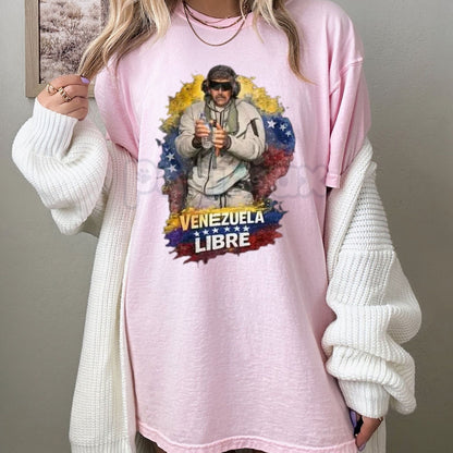 Venezuela Libre Patriotic T-Shirt - Venezuelan Freedom Flag Graphic Tee, 7 Stars Heritage Pride Shirt, Unisex Venezuela Libre Movement Apparel