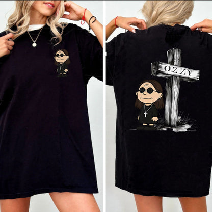Ozzy Osbourne Tribute Tee - Charlie Brown Rock Band Graphic Shirt, Funny Rock & Cartoon Mashup