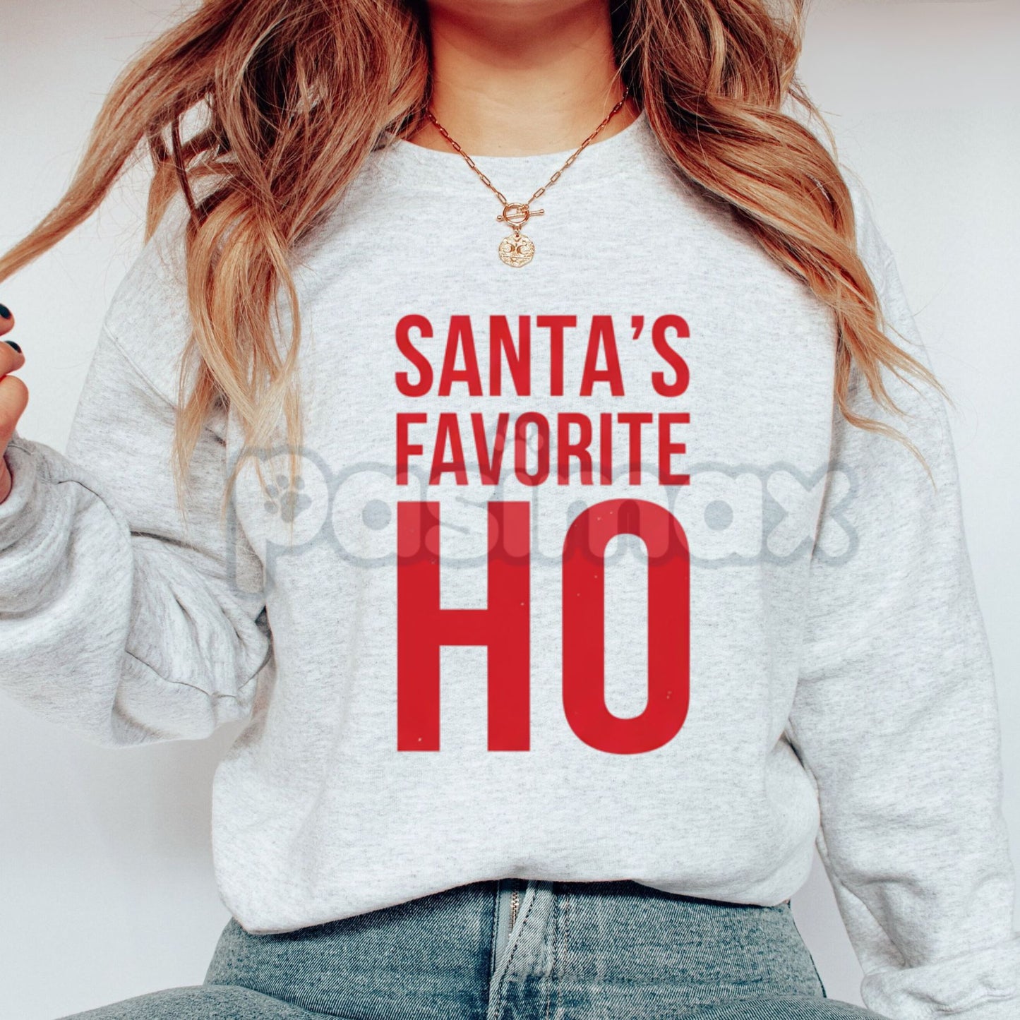 Santa's Favorite Ho Vintage Christmas Sweatshirt | Retro Pinup Style Holiday Jumper | Naughty & Nice Xmas Gift