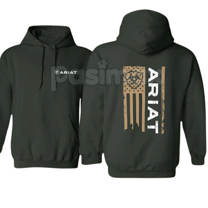 Ariat Flag Hoodie – Western Lifestyle Apparel Pullover, Classic Cowboy Style & American Flag Graphic, Unisex