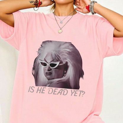 "Is He Dead?" Vintage T-Shirt - Funny Morbid Humor Tee, Women's Casual Streetwear Top