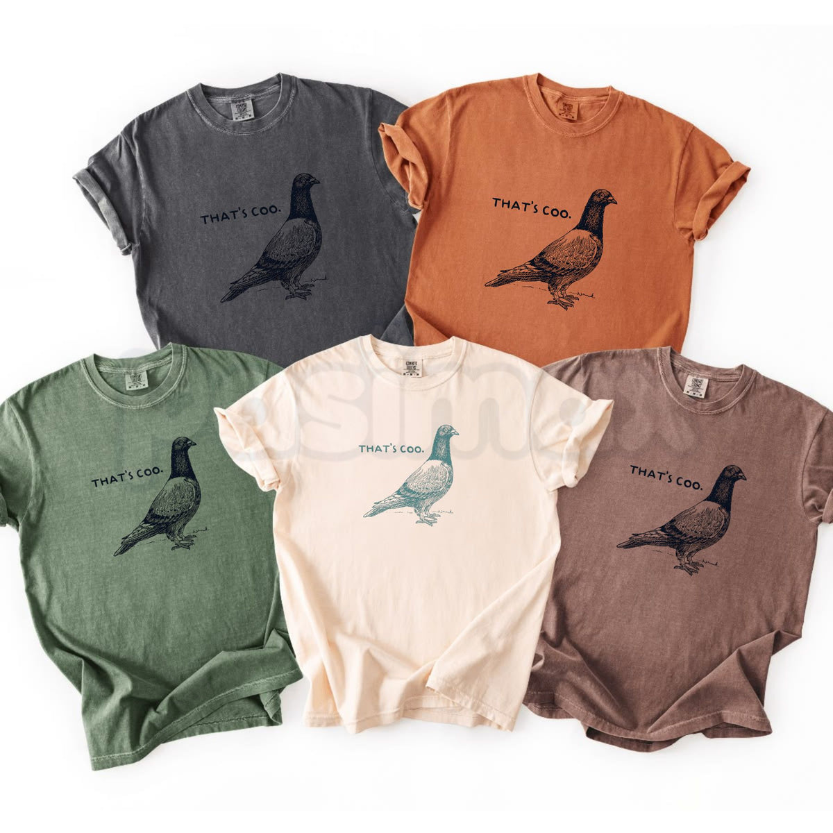 Comfort Colors® That's Coo Funny Pigeon T-Shirt – Retro Urban Bird Graphic Tee, Sarcastic Pun Unisex Top & Gift