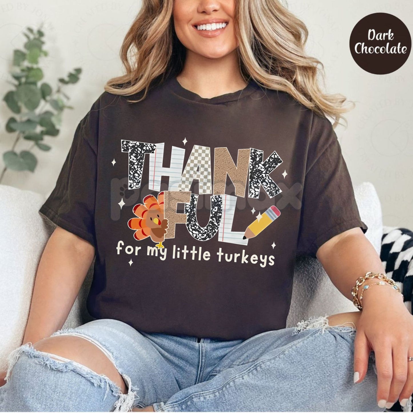 Thankful Teacher T-Shirt - Fall Turkey Teacher Tee, Thanksgiving Educator Appreciation Gift, Unisex Holiday School Apparel