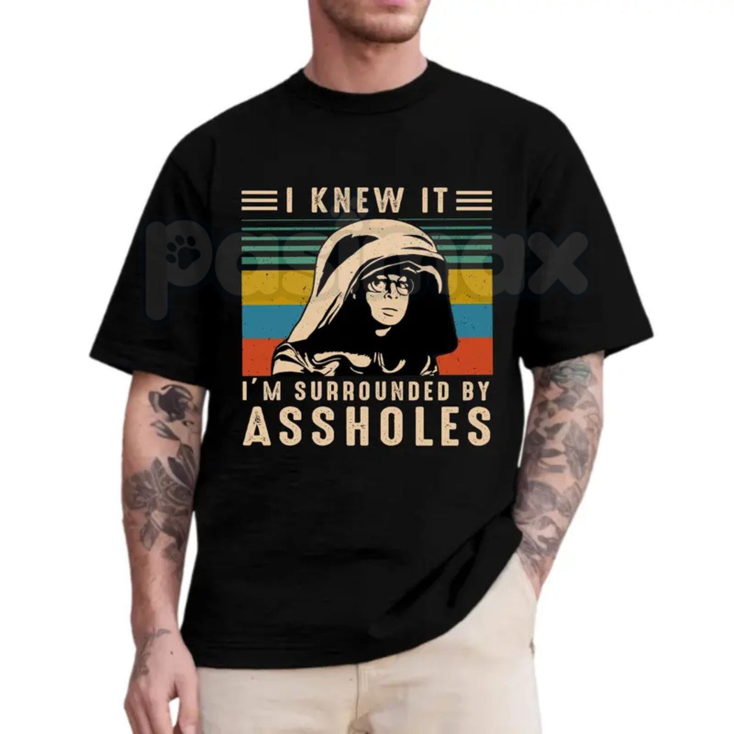 "I Knew It I'm Surrounded" T-Shirt – Retro Spaceballs Inspired Dark Helmet Movie Graphic Tee