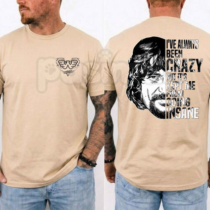 Waylon Jennings Ive Always Been Crazy T Shirt – Vintage Country Music Graphic Tee, Outlaw Americana Unisex Classic Honky Tonk Cotton Shirt