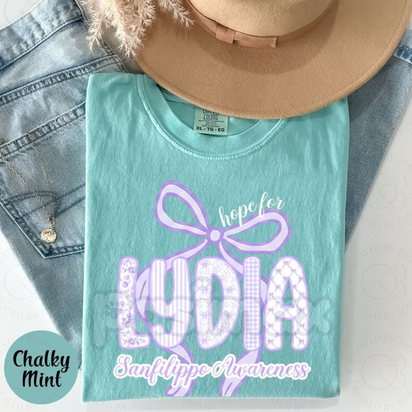 Comfort Colors® 'Hope For Lydia' Awareness T-Shirt – Custom Name Support Tee, Inspirational Quote Apparel, Fundraiser Gift