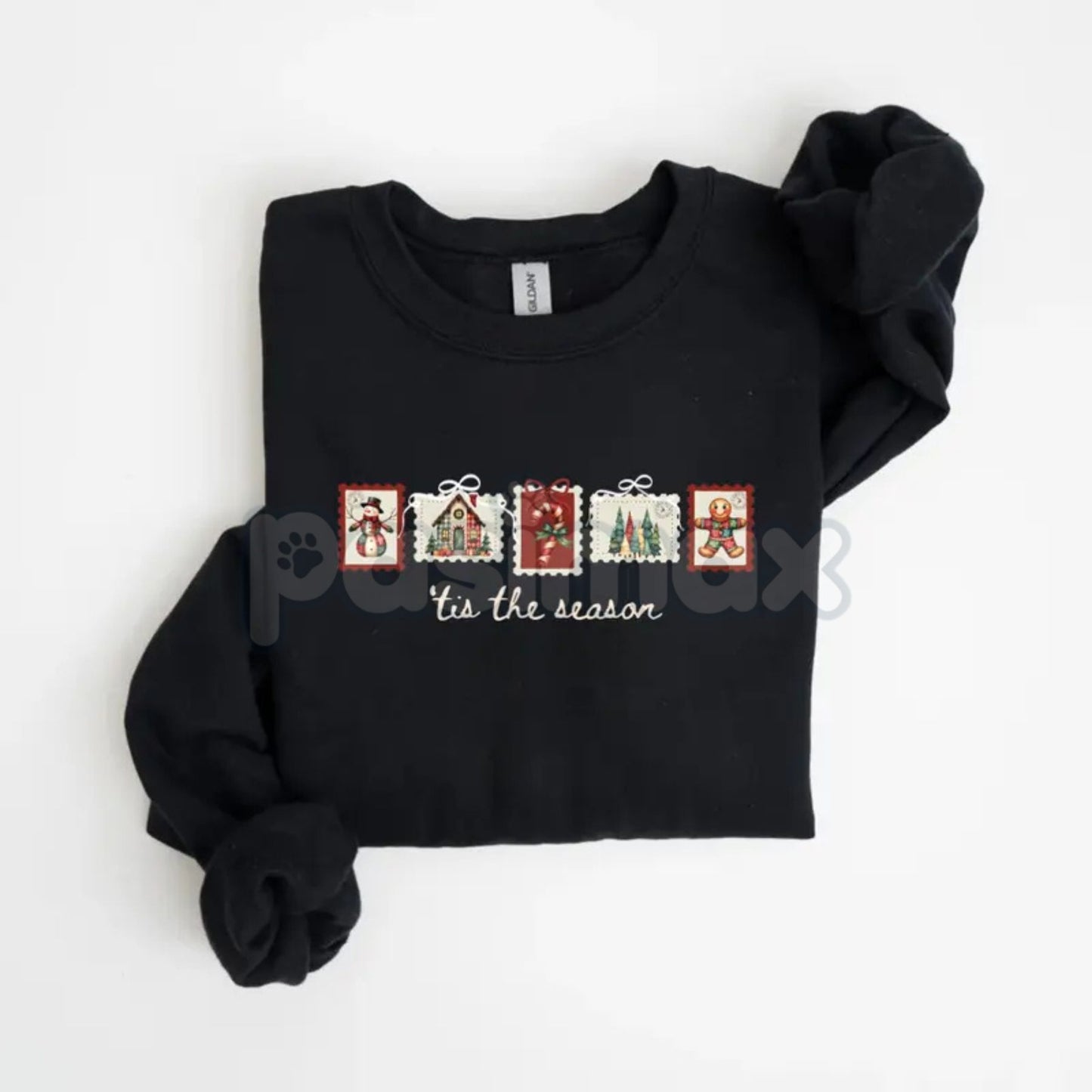 Retro Winter Stamp Sweatshirt | Vintage Holiday Postal Jumper | Nostalgic Christmas Mail Crewneck | Philately Gift