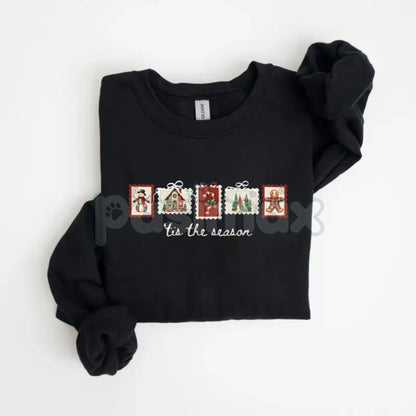 Retro Winter Stamp Sweatshirt | Vintage Holiday Postal Jumper | Nostalgic Christmas Mail Crewneck | Philately Gift