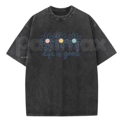 Holafish Acid Wash Cotton T-Shirt – Premium Vintage Distressed Tee, Lightweight Urban Streetwear Top