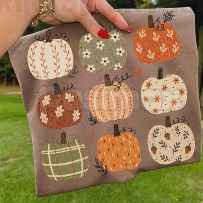 Autumn Pumpkins Ready To Press Transfer T-Shirt