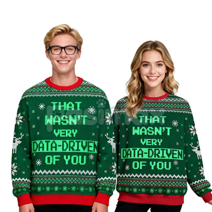Classic Geek Style Ugly Christmas Sweater – Cozy Crew Neck Knit Jumper, Perfect Holiday Gift for Men & Women