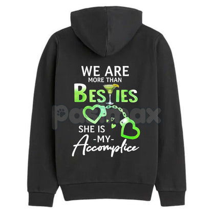 Matching Best Friend Hoodie Set (2 Hoodies) – "We Are More Than Besties" Graphic Fleece Pullover, Casual Unisex Couple Gift
