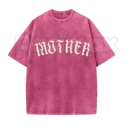 The Matriarch: Mother Gothic Washed Tee – Dark Mystic Graphic Shirt, Vintage Distressed Heavy Cotton Top