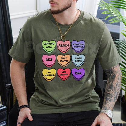 Aesthetic Fruits of the Spirit Hearts T-Shirt - Modern Christian Candy Heart Tee, Galatians 5:22 Scripture Graphic Shirt, Minimalist Faith-Based Gift Apparel