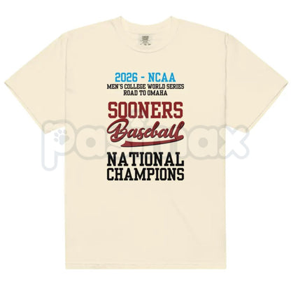 Comfort Colors® Sooners Baseball 2026 MCWS National Champions T-Shirt – Retro Boomer Sooner Omaha College World Series Graphic Tee, Vintage Victory Fan Unisex Top