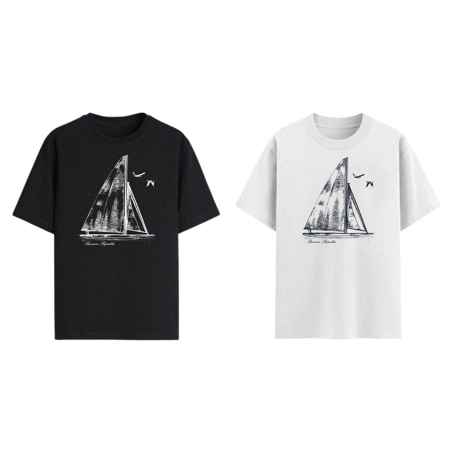 Banana Republic Graphic T-shirt - Retro Fashion Logo Tee, Classic Casual Apparel