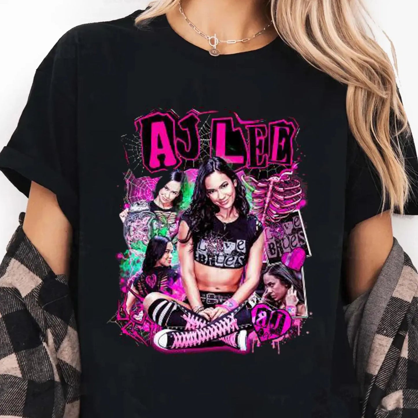 AJ LEE Retro T-Shirt - Official "The Crazy Tour" Wrestling Merch, Vintage Fan Apparel