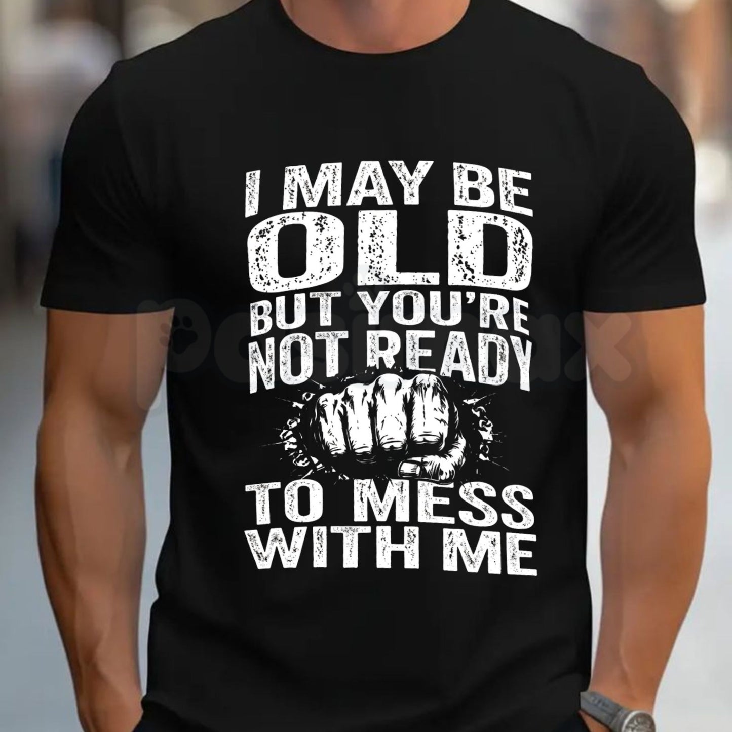 Old But Dangerous Graphic T-Shirt – Funny Senior Citizens Retro Tee, Humorous Sarcastic Old Man Unisex Apparel