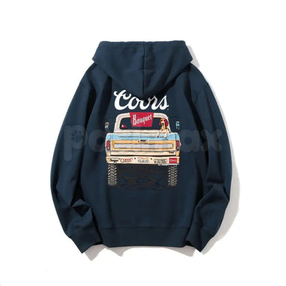 Coors Banquet Retro Truck Hoodie – Vintage Beer Brand Pullover, Classic Truck Graphic, Unisex Fan Apparel