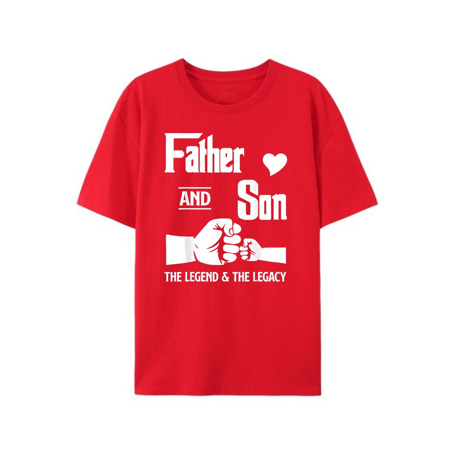 Father and Son Matching T-Shirts - "Father and Son" Quote, Fist Bump Design, 100% Cotton Crew Neck