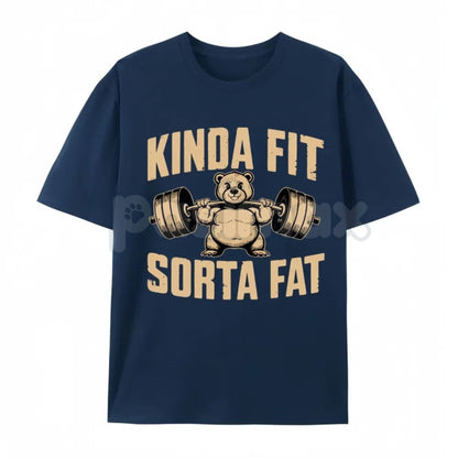 "Kinda Fit Sorta Fart" Funny Gym T-Shirt – Sarcastic Fitness Graphic Tee, Premium 100% Cotton Workout Humor Top, Soft Lived-In Heavyweight Activewear Shirt, Made in USA