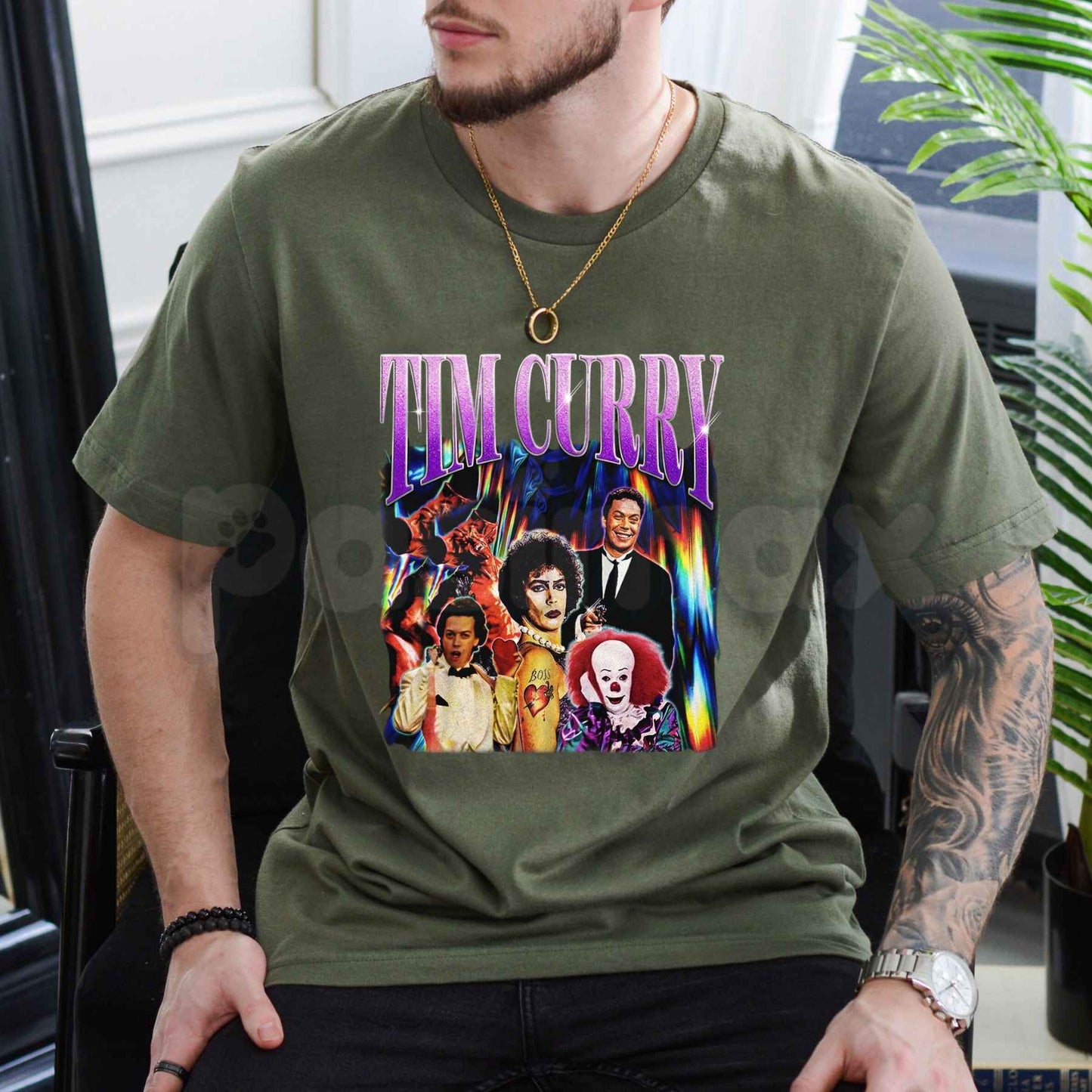 Retro Tim Curry T-Shirt – Vintage 90s Bootleg Homage Unisex Cotton Fan Tee