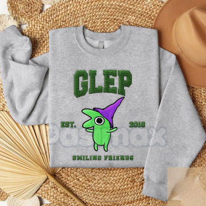 Cute Friendship Stitch Christmas 2025 Crewneck – Smiling Friends Embroidered Sweater