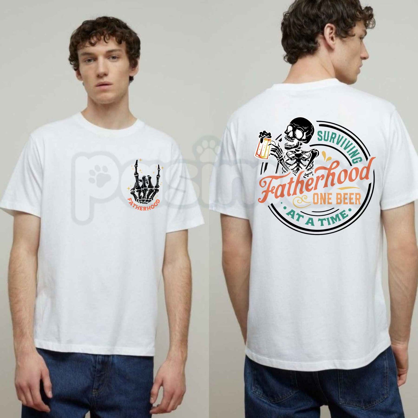 Surviving Fatherhood One Beer At A Time T-Shirt – Funny Father's Day Men's Cotton Graphic Tee