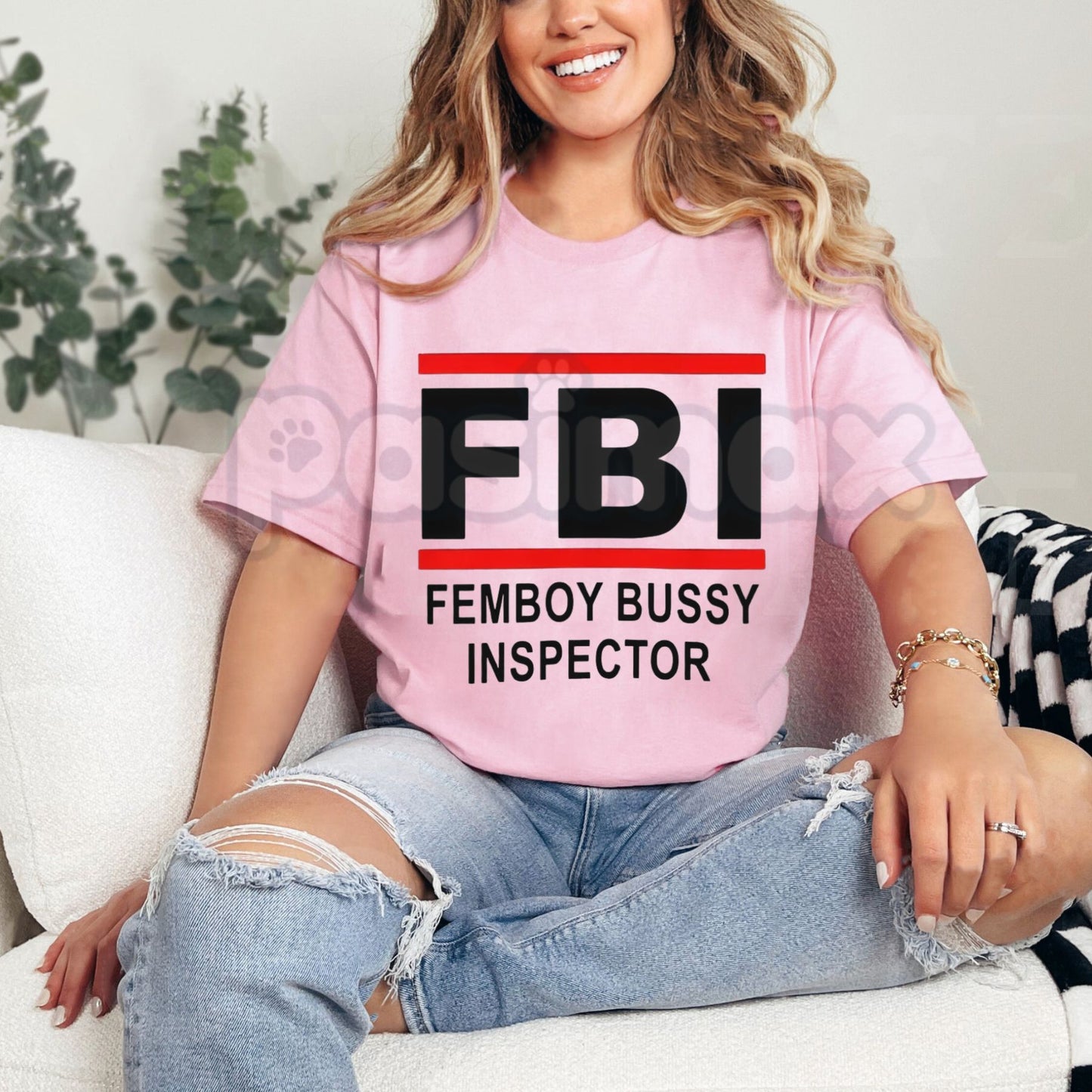 "FBI Femboy Bussy Inspector" T-Shirt - Funny Ironic Meme Graphic Tee, Subculture Humor Apparel, Retro Streetwear Style Identity Shirt