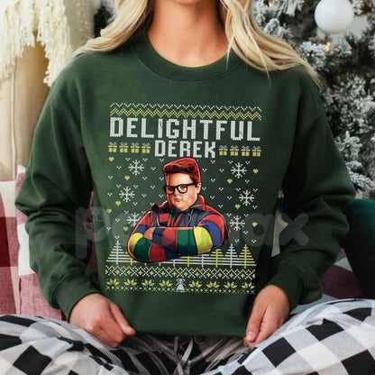 Delightful Derek Christmas Shirt Sweatshirt | Comfort Color Movie Shirt | Funny Step Brothers Quote Jumper | Will Ferrell Comedy Gift