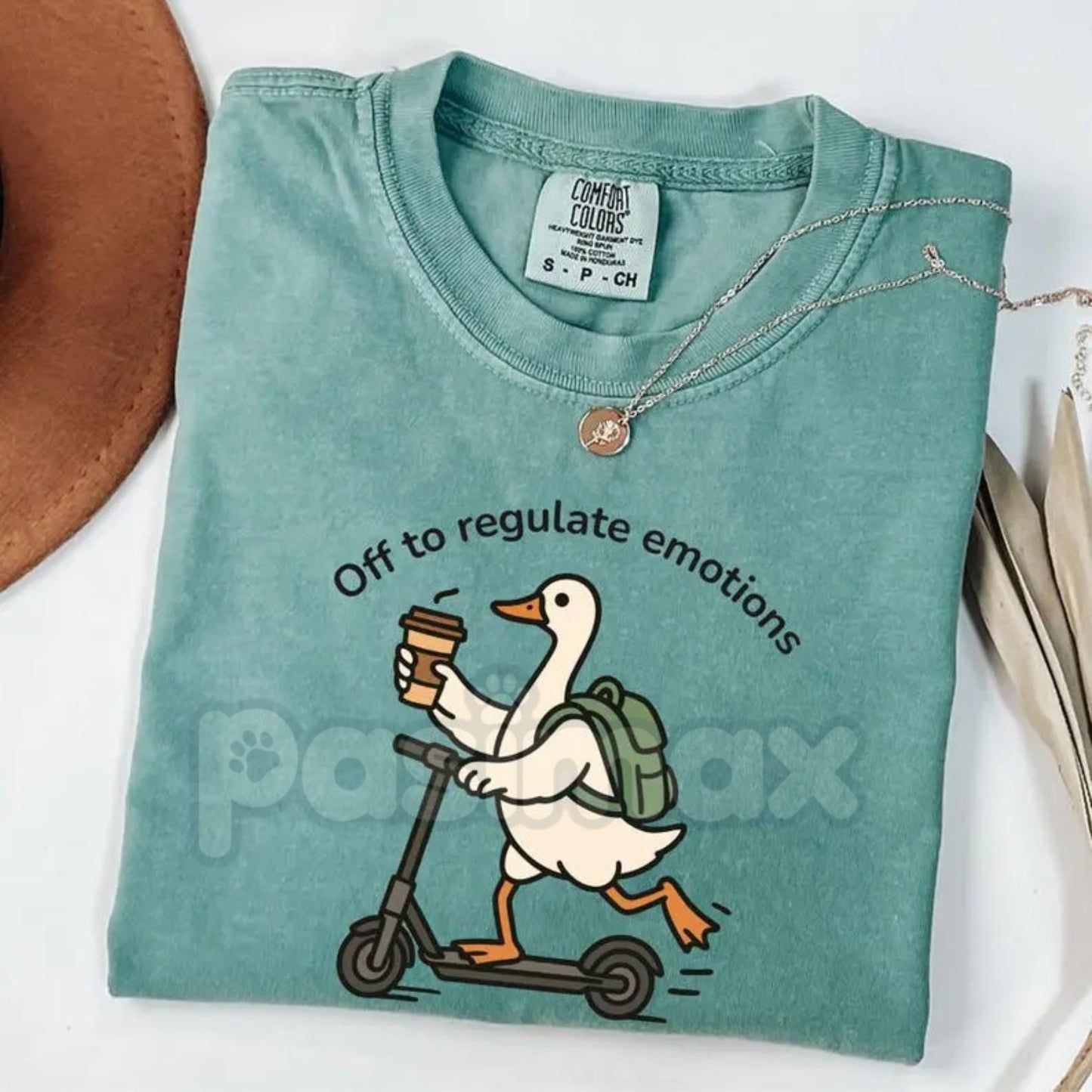 Comfort Colors® "Off to Regulate My Emotions" T-Shirt – Funny Duck Mental Health Tee, SEL Counselor Gift, Behavioral Therapist Shirt, Cute Teacher SEL Top