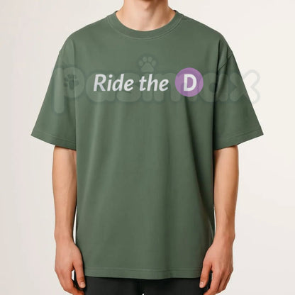 "Ride The D" Funny Urban Transit T-Shirt – Retro Subway Graphic Tee, Premium 100% Cotton City Commuter Top, Soft Lived-In Heavyweight Sarcastic Statement Shirt, Made in USA