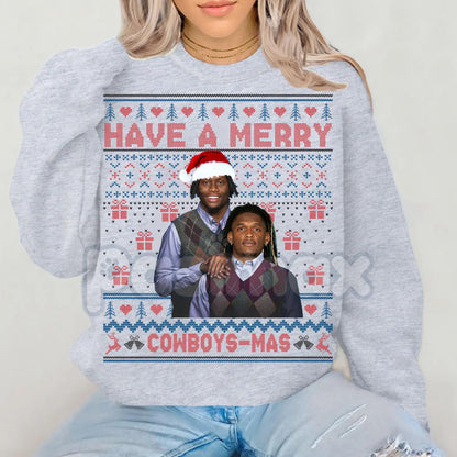 Merry Pickens Lamb Christmas Ugly Graphic Sweatshirt | Funny NFL Cowboys Steelers Holiday Jumper | Wide Receiver Fan Gift