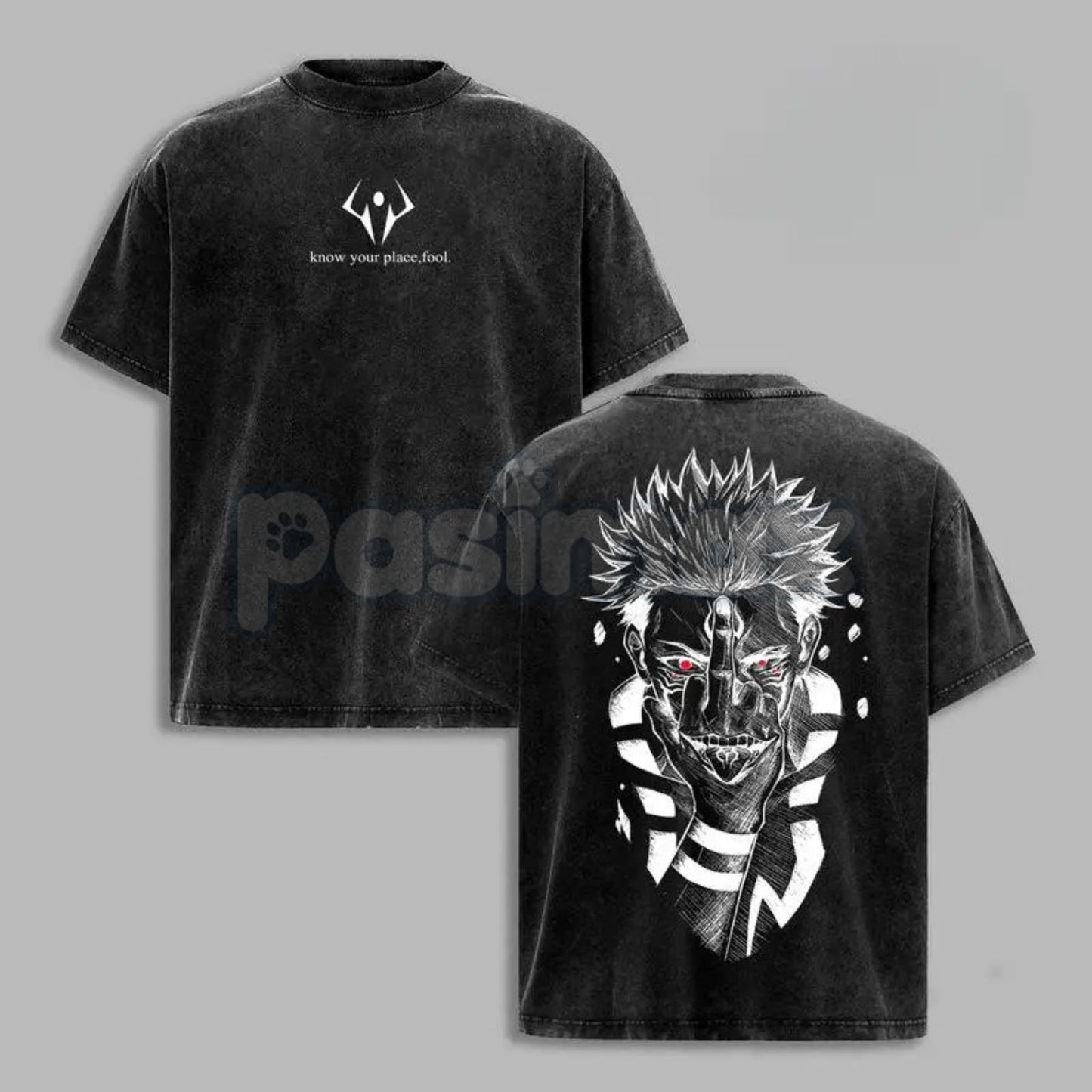 Ryomen Sukuna "Know Your Place Fool" T-Shirt – Jujutsu Kaisen Oversize Anime Graphic Tee