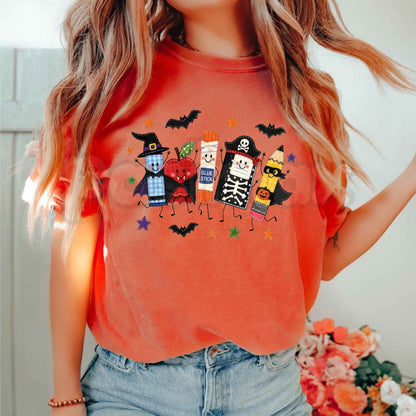 Comfort Colors® Halloween Teacher T-School Graphic Tee – Spooky Season Educator Unisex Top & Gift