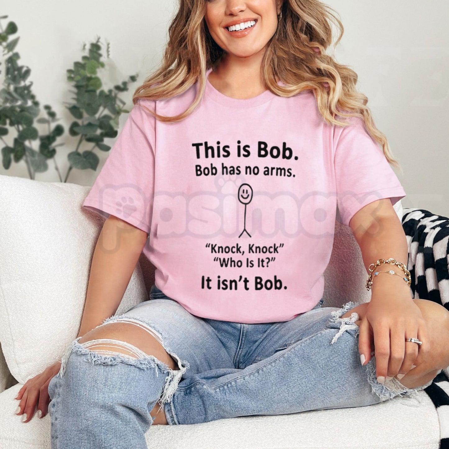 "This Is Bob. Bob Has No Arms" T-Shirt – Funny Stick Figure Graphic Tee, Remastered Heavy Cotton Dark Humor Top, Soft Lived-In Heavyweight Gag Gift Shirt, Made in USA