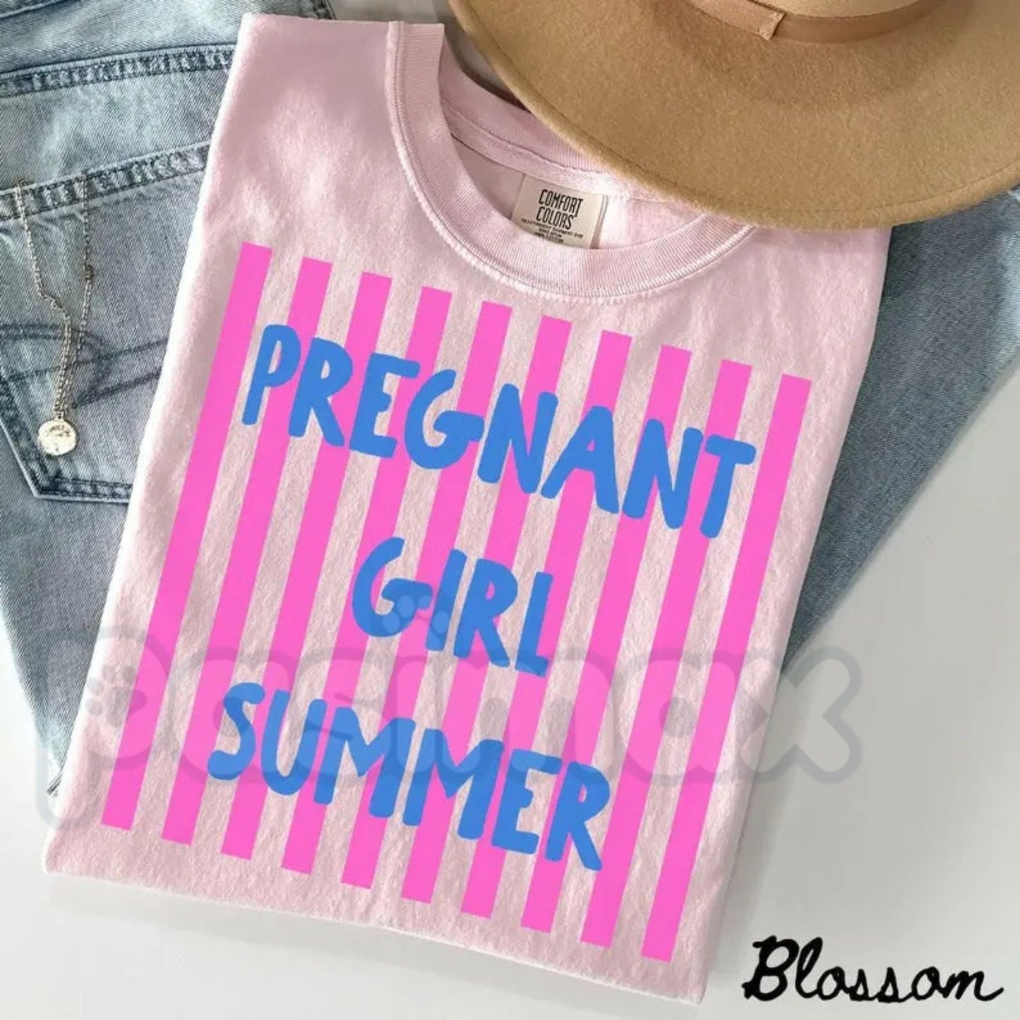 Comfort Colors® Summer Pregnancy Announcement T-Shirt – New Mama Baby Reveal Tee, First Baby "Coming Soon" Shirt, Trendy Mother's Day Gift for Expecting Moms