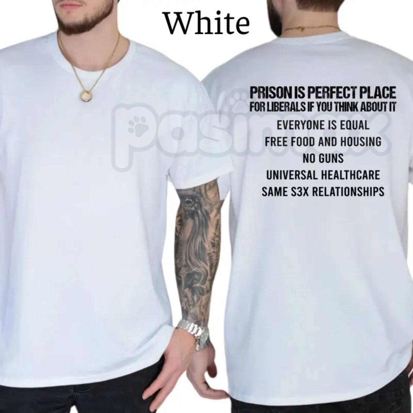 "Prison Is Perfect Place For Liberals" Political T-Shirt – Funny Conservative Graphic Tee, Premium 100% Cotton Republican Statement Top, Soft Lived-In Heavyweight Right-Wing Humorous Shirt, Made in USA