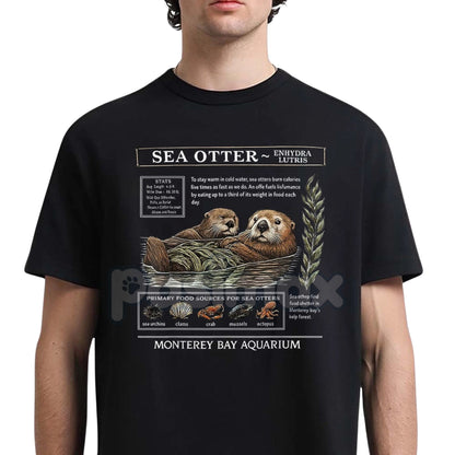 Sea Otter Monterey Bay Aquarium T-Shirt - Official Otter Lovers Tee, Souvenir Graphic Apparel