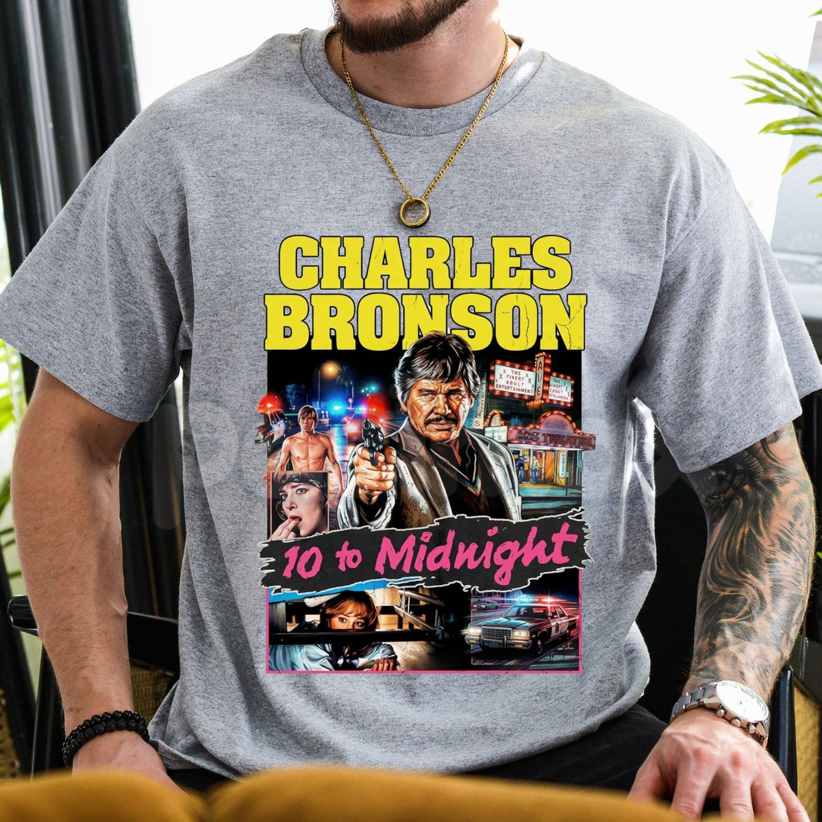 10 to Midnight 1983 Charles Bronson T-Shirt – Vintage 80s Action Tribute Graphic Tee