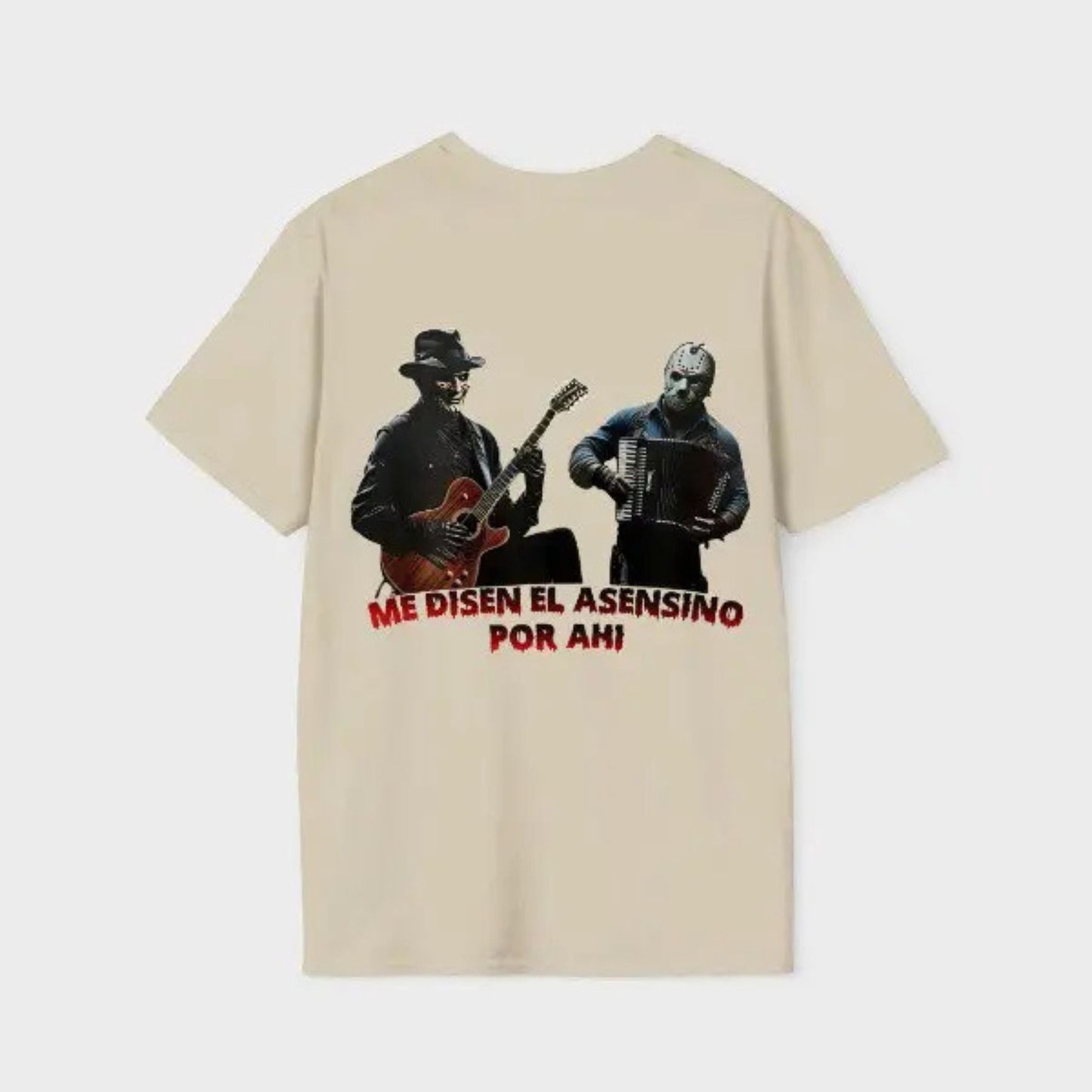"Me Dicen El Asesino Por Ahí" Jason & Freddy T-Shirt - Unique Horror Movie Villains Tee, Halloween Killer Graphic Shirt
